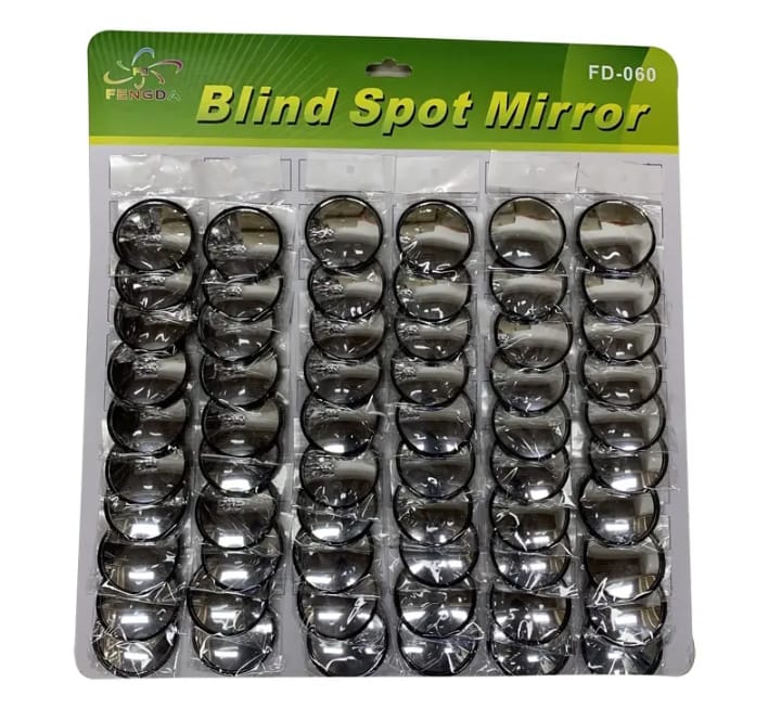 Pack Of 2 PCs Round View Mirror Blind Spot Wide- Angel Lens - 2 PCs - Metal Body - Malzio