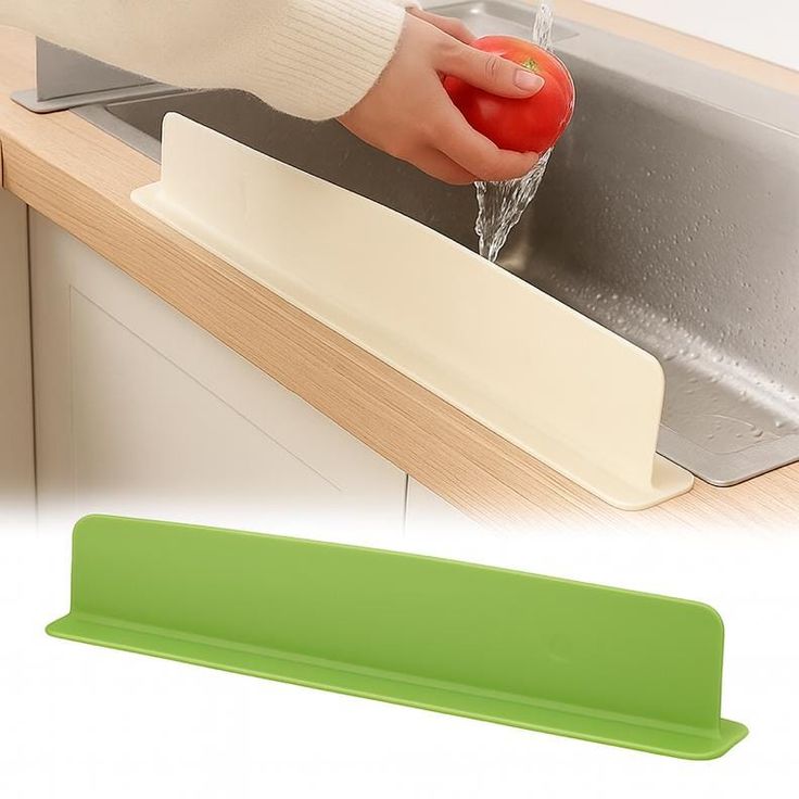 Reusable Silicone Sink Splash Guard – 14 Inch Splashproof Countertop Water Barrier with Suction Cups (Random Color) ✨ - Malzio