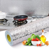 Self-Adhesive Kitchen Oil-Proof Sticker Roll | Waterproof Aluminium Foil Sheet | DIY Wallpaper 45×150cm - Malzio