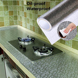 Self-Adhesive Kitchen Oil-Proof Sticker Roll | Waterproof Aluminium Foil Sheet | DIY Wallpaper 45×150cm - Malzio