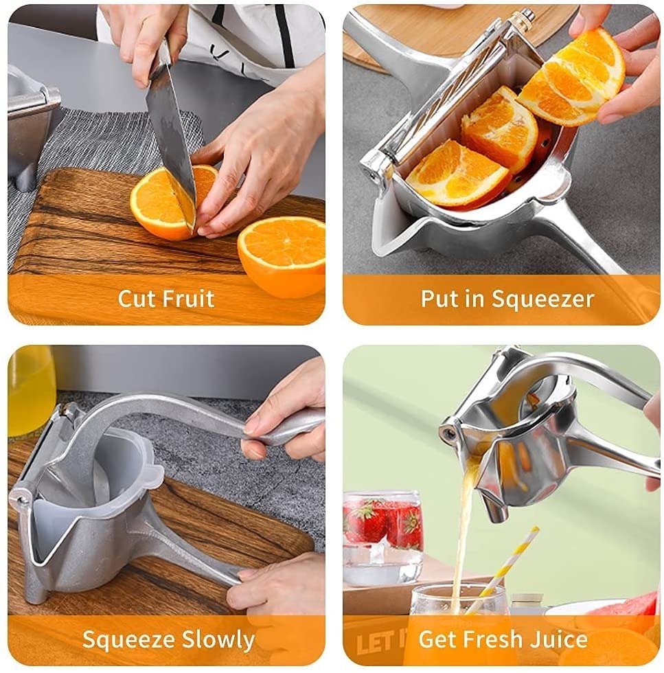 Stainless Steel Lemon & Orange Clip Handheld Fruit Juicer – Durable Manual Portable Citrus Squeezer For Kitchen & Baby Fruit Juice - Malzio
