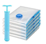 Vacuum Storage Bags Set (5 Bags + 1 Hand Pump) – Reusable Space Saver Compression Bags For Clothes, Bedding & Travel - Malzio